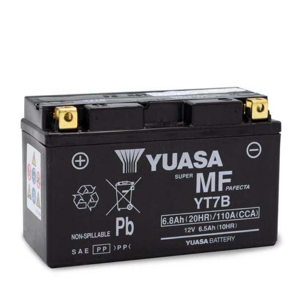 YUASA Batterie YT7B-BS, 12 Volt Wartungsfrei (OHNE Säure)
